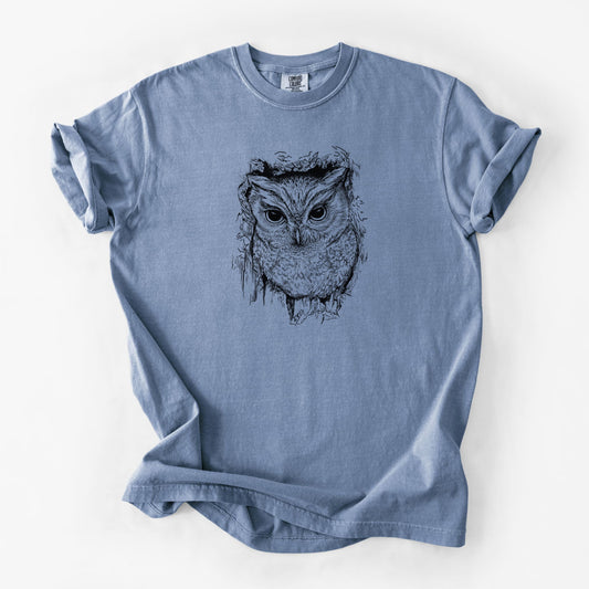 Eastern Screech Owl - Megascops asio - Unisex Comfort Colors Garment-Dyed Heavyweight T-shirt