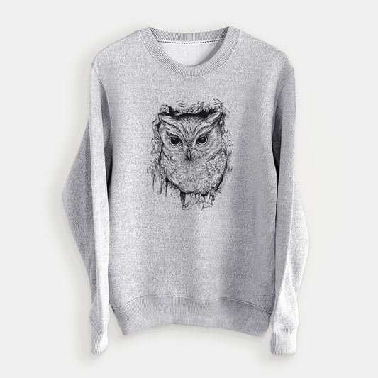 Eastern Screech Owl - Megascops asio - Knit Sweatshirt