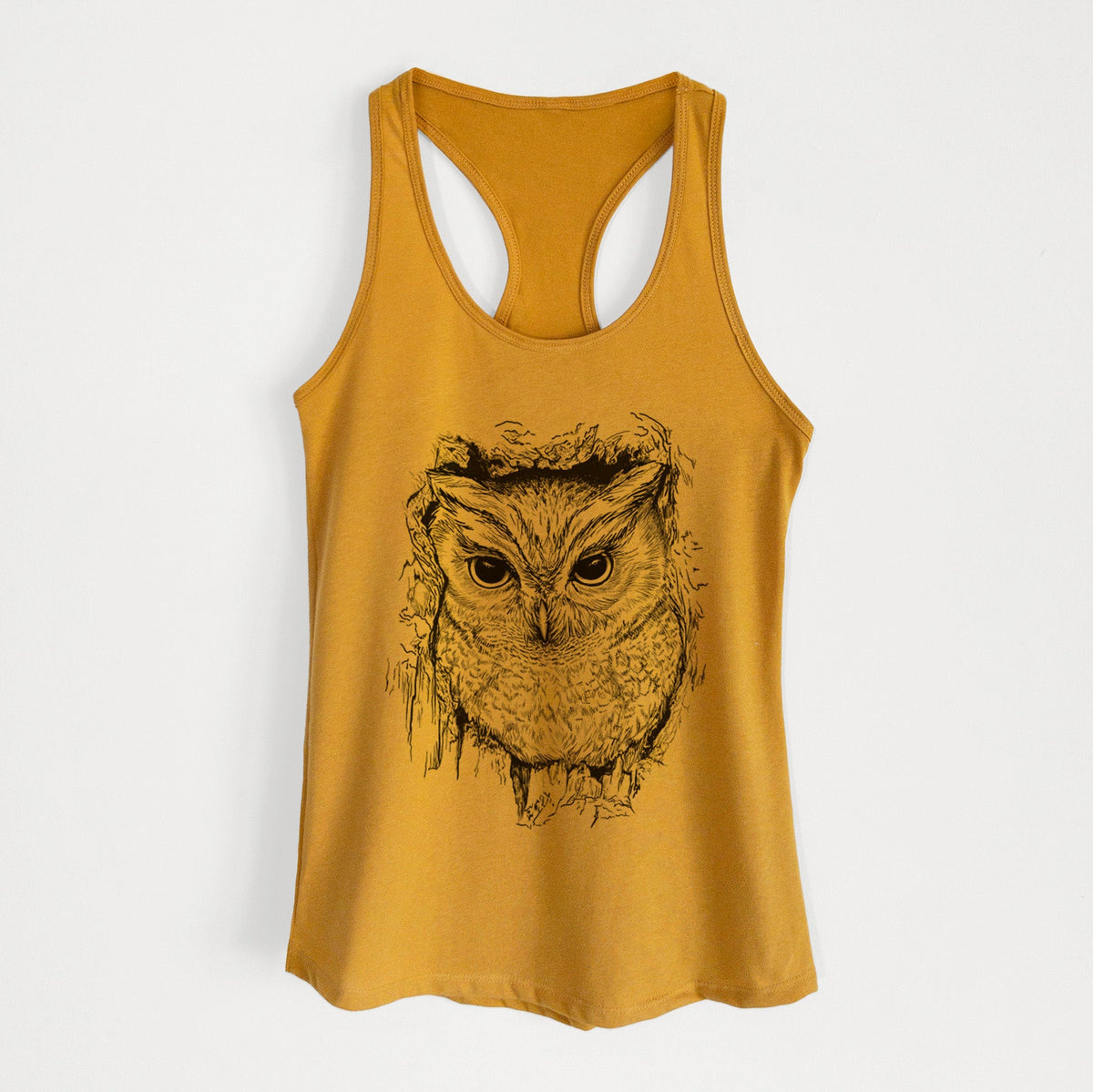 Eastern Screech Owl - Megascops asio - Women's Racerback Tanktop