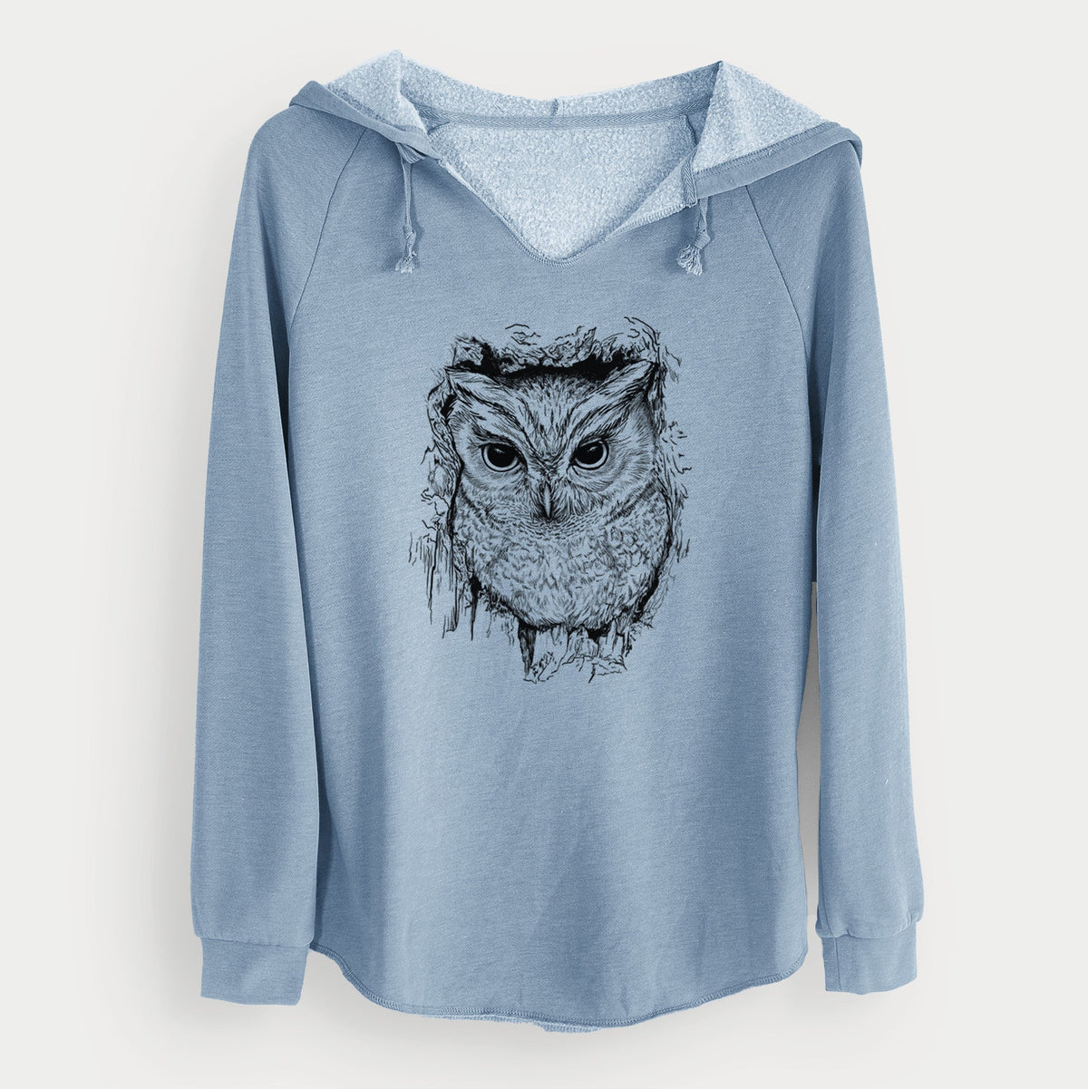 Eastern Screech Owl - Megascops asio - Cali Wave Hooded Sweatshirt