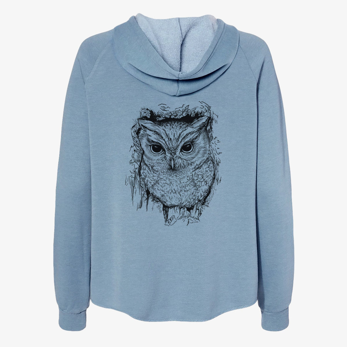 Eastern Screech Owl - Megascops asio - Women's Cali Wave Zip-Up Sweatshirt