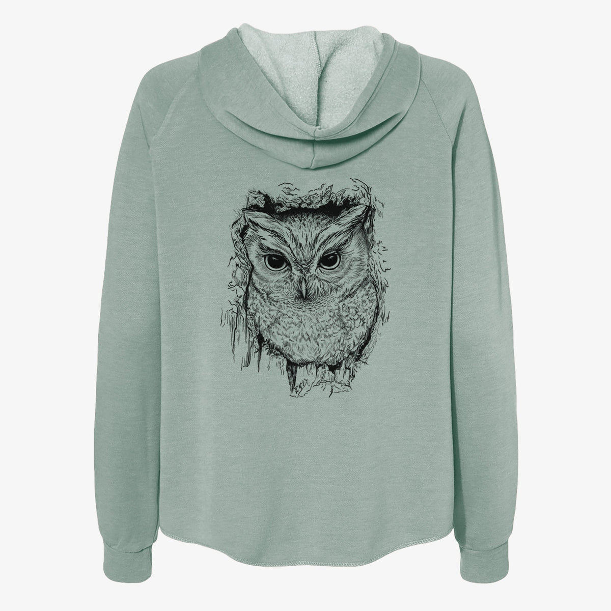 Eastern Screech Owl - Megascops asio - Women's Cali Wave Zip-Up Sweatshirt