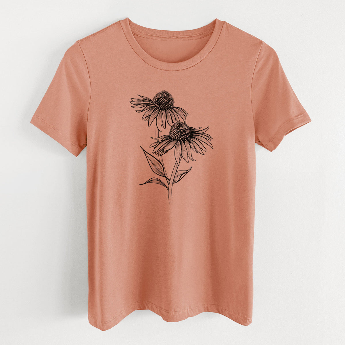 Coneflower - Echinacea purpurea - Women's Lightweight Relaxed Fit 100% Cotton Crewneck