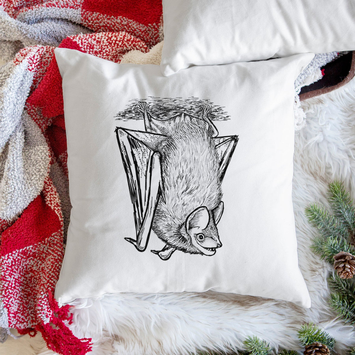 Eptesicus fuscus - Big Brown Bat - Throw Pillow Cover