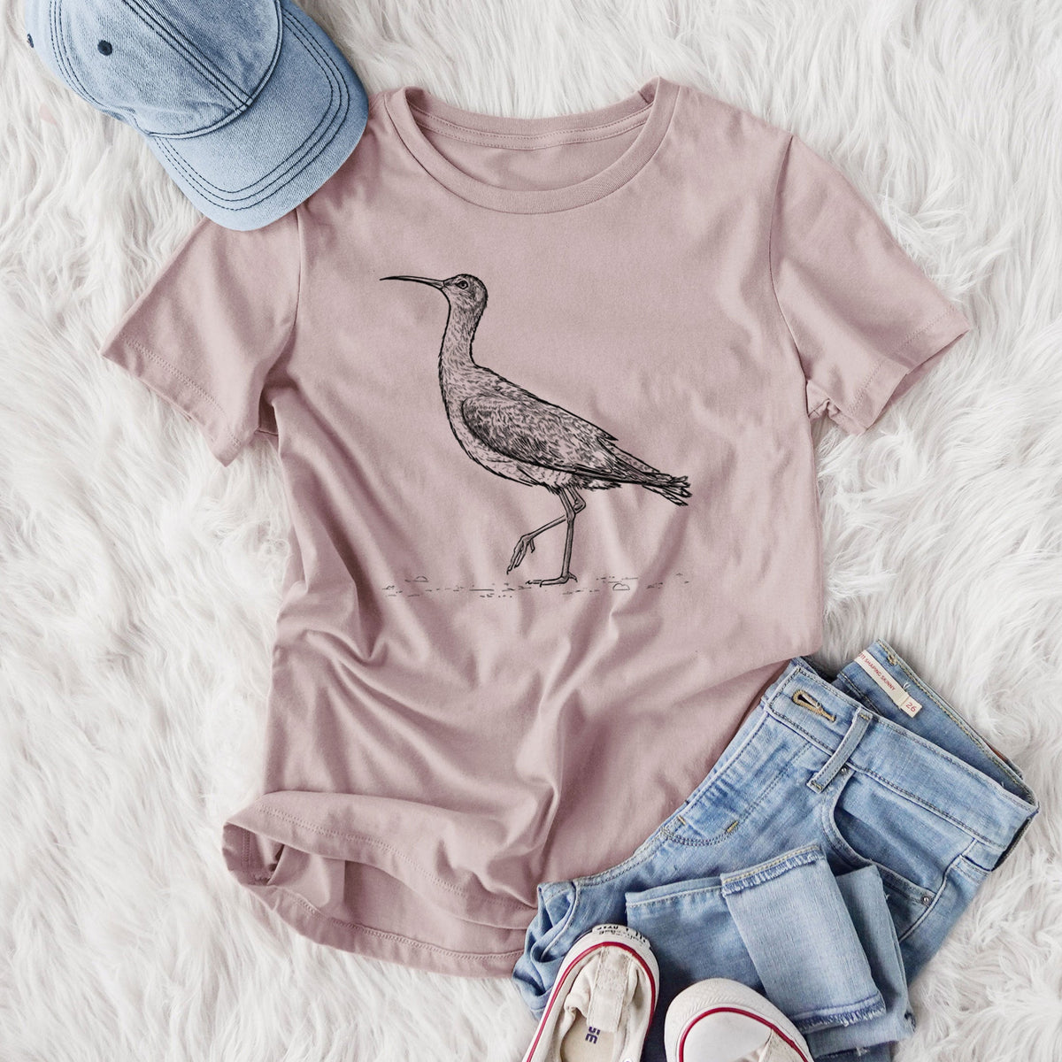 Eskimo Curlew - Numenius borealis - Women's Lightweight Relaxed Fit 100% Cotton Crewneck