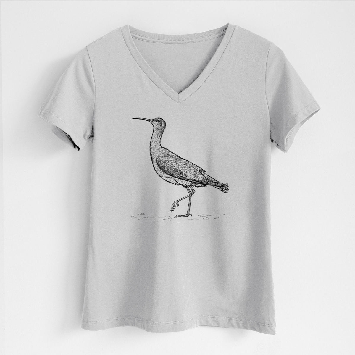 Eskimo Curlew - Numenius borealis - Women's Lightweight Relaxed Fit 100% Cotton V-neck