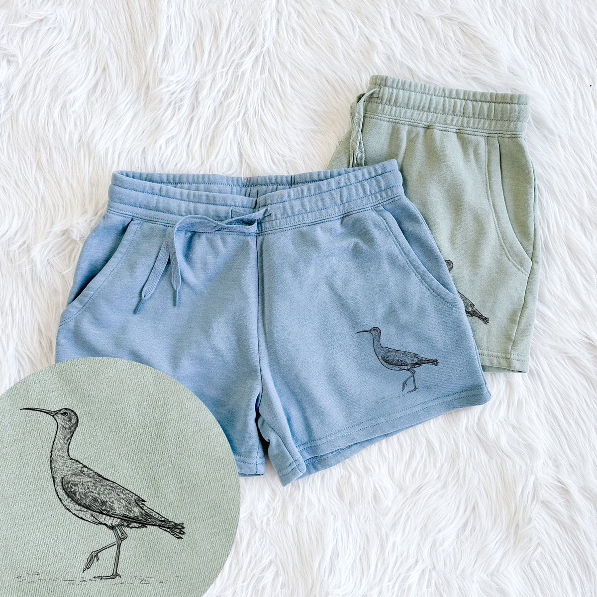 Eskimo Curlew - Numenius borealis - Women's Cali Wave Shorts