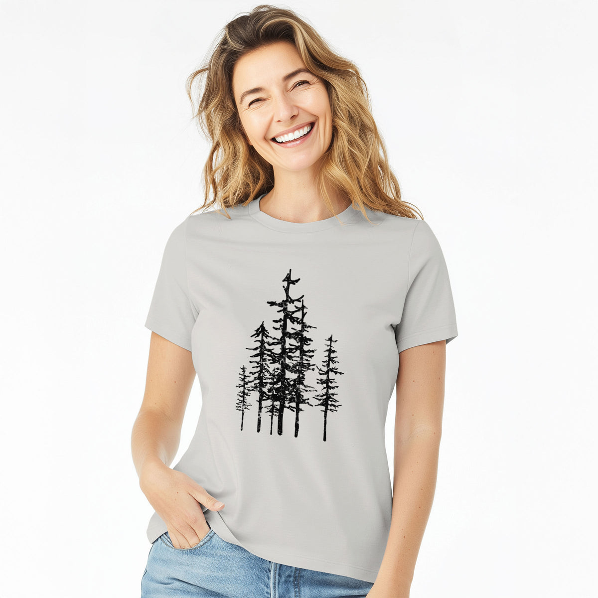 Evergreen Trees - Women's Lightweight Relaxed Fit 100% Cotton Crewneck