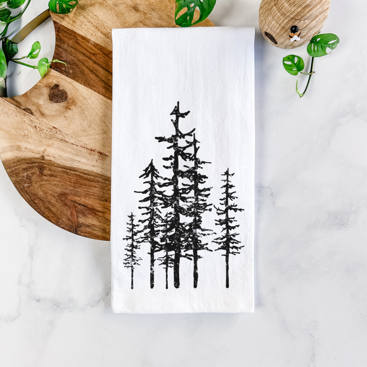 Evergreen Trees Tea Towel