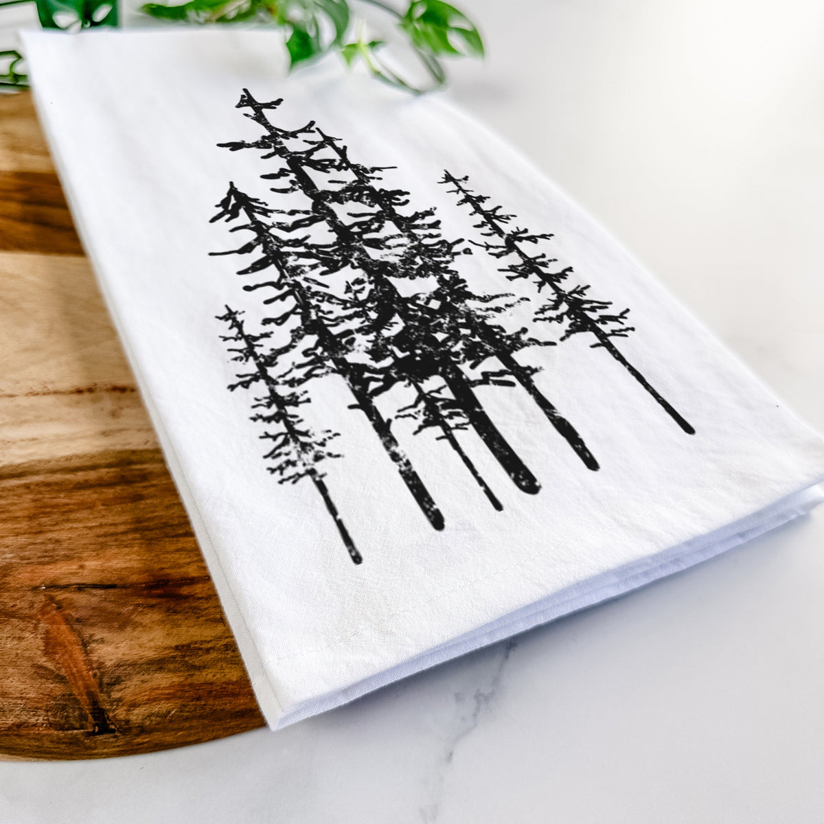 Evergreen Trees Tea Towel