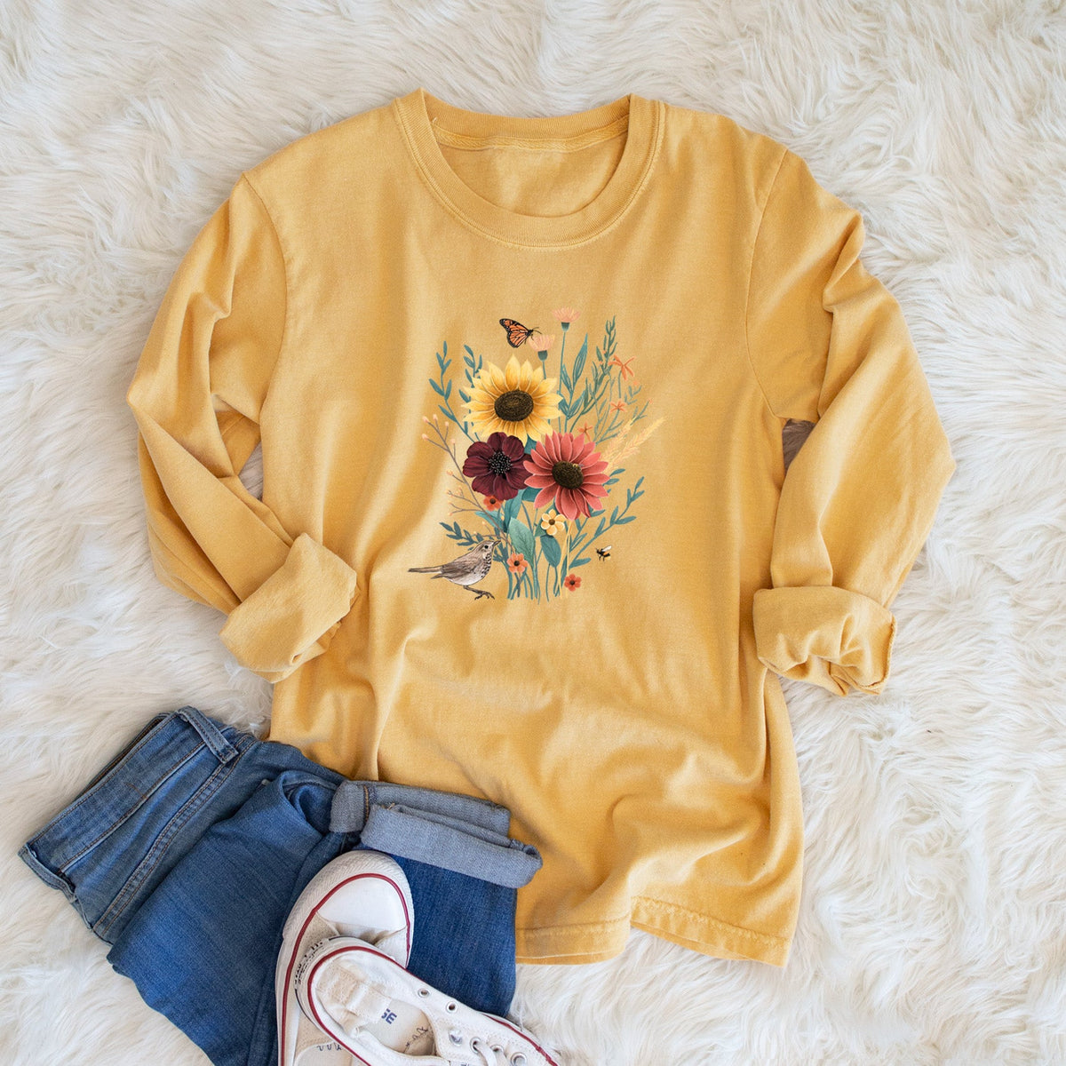 Fall Bouquet - Unisex Comfort Colors 100% Cotton Long Sleeve