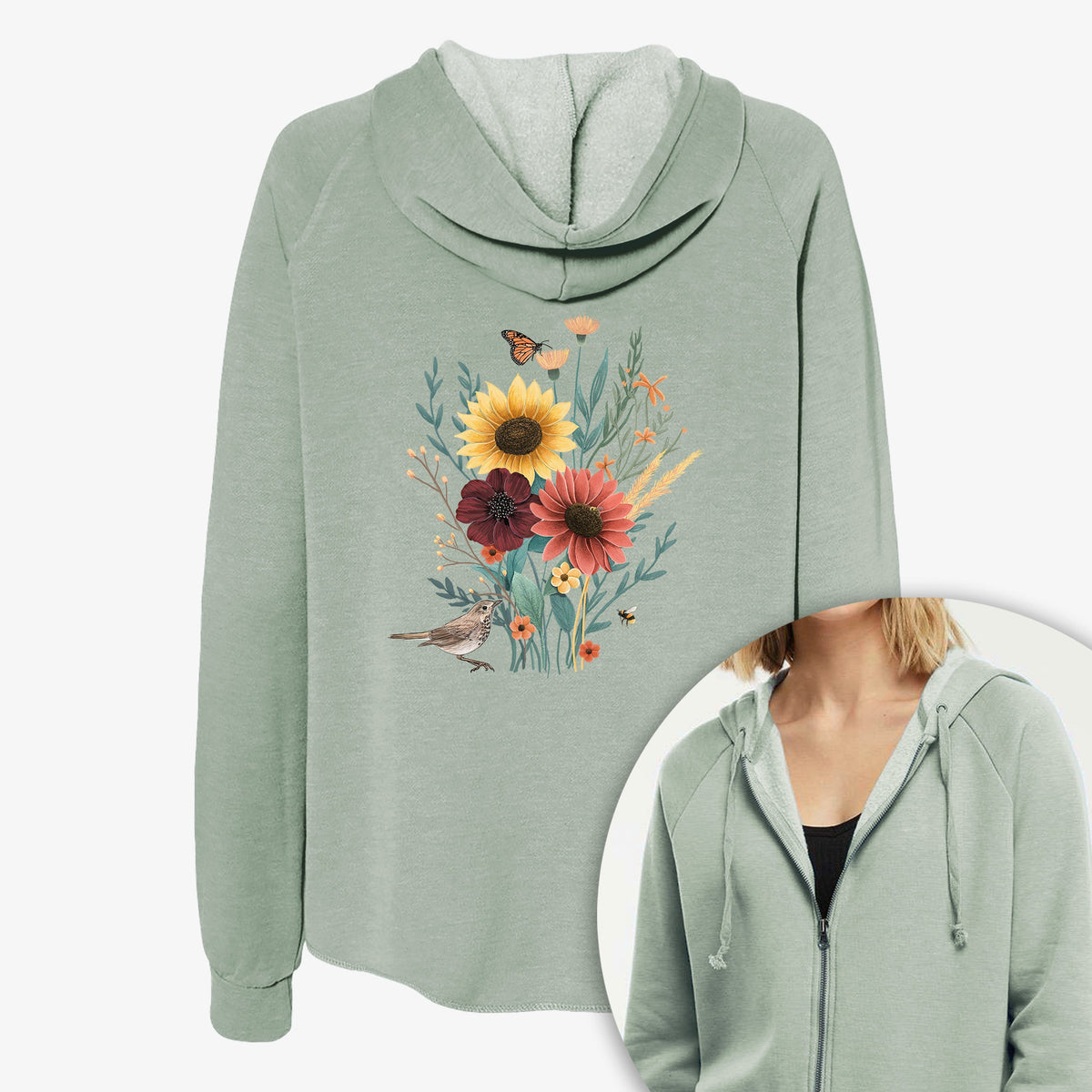 FallBouquet - Women's Cali Wave Zip-Up Sweatshirt