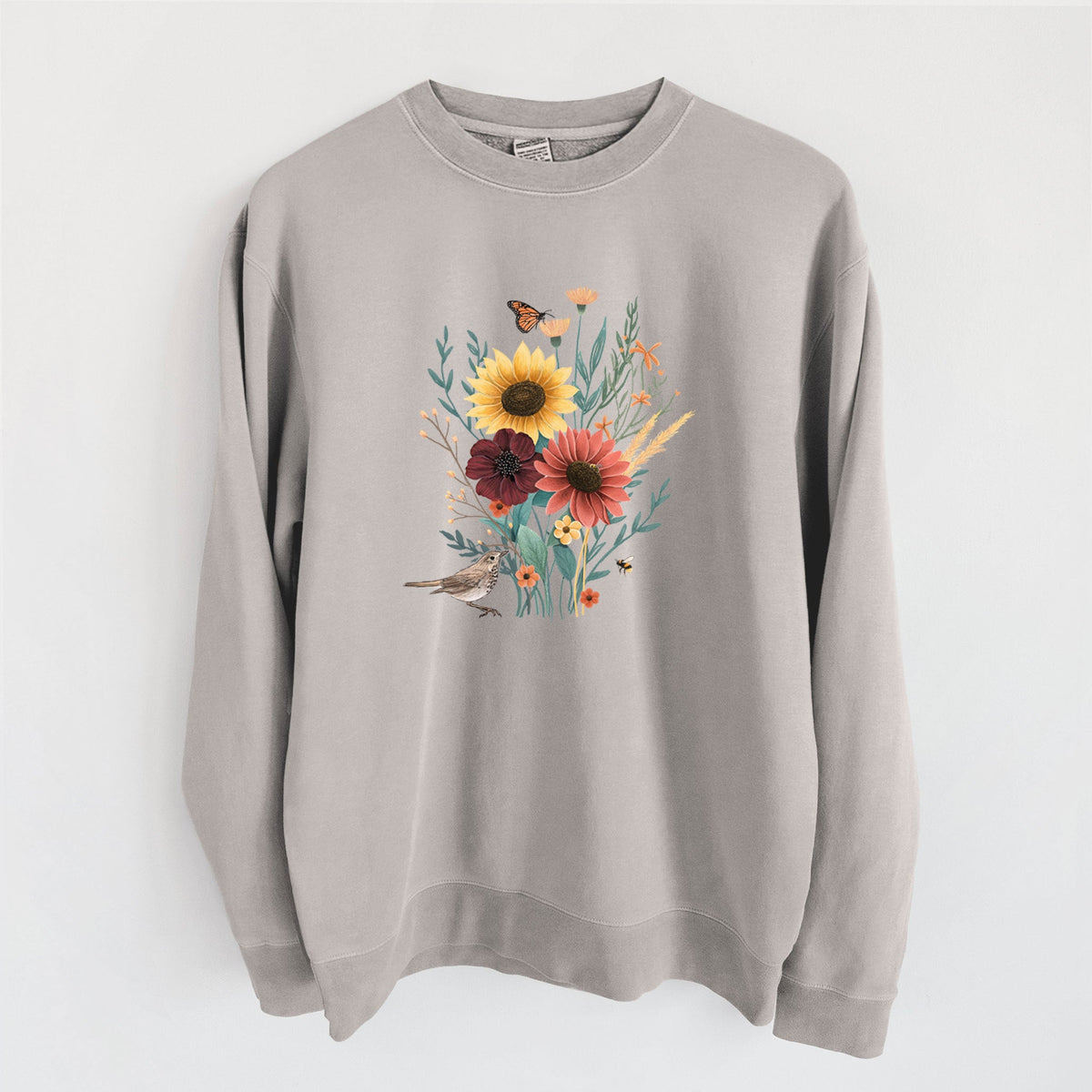 Fall Bouquet - Unisex Pigment Dyed Crew Sweatshirt
