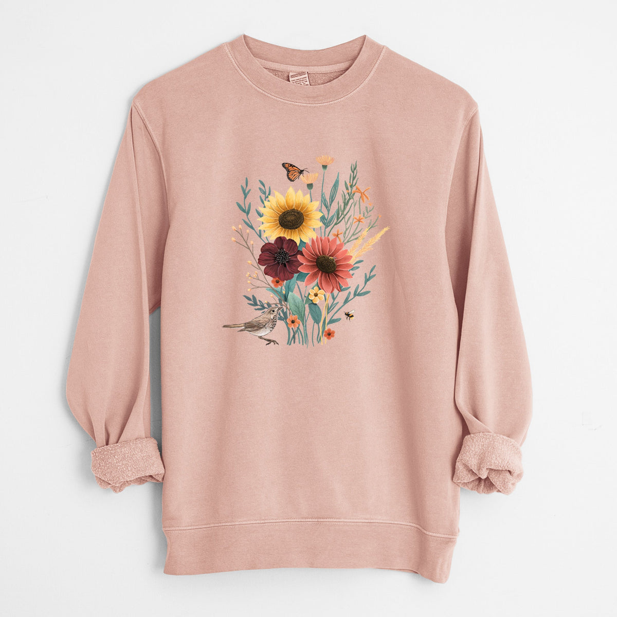 Fall Bouquet - Unisex Pigment Dyed Crew Sweatshirt