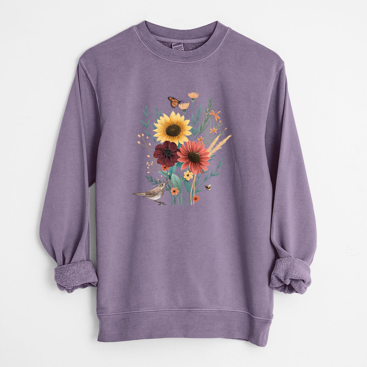 Fall Bouquet - Unisex Pigment Dyed Crew Sweatshirt