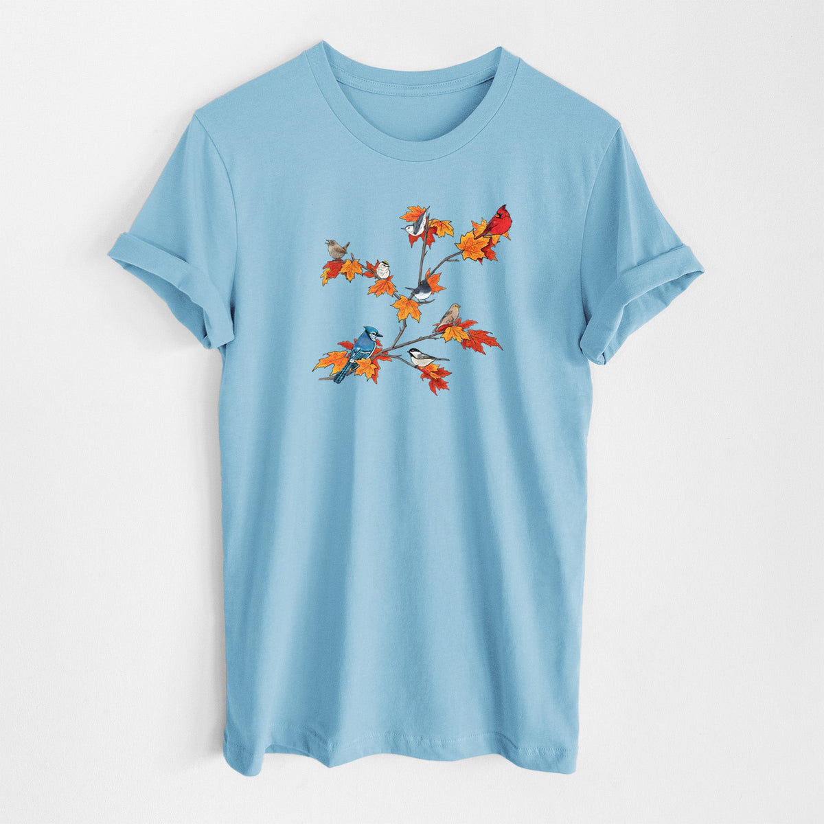 Autumn Backyard Birds - Lightweight 100% Cotton Unisex Crewneck