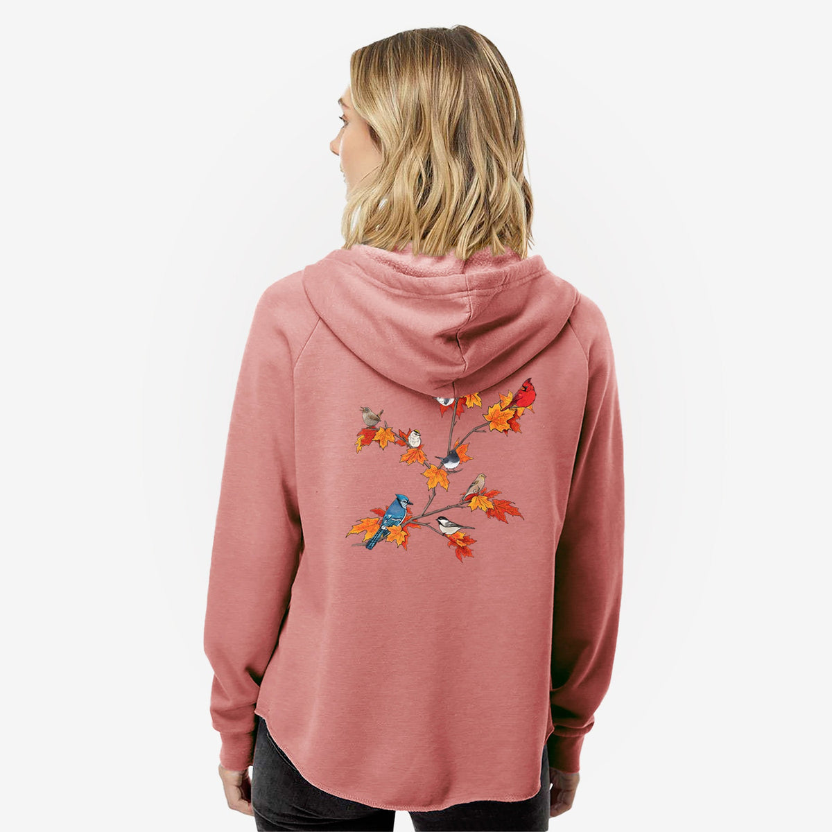 Autumn Backyard Birds - Women's Cali Wave Zip-Up Sweatshirt