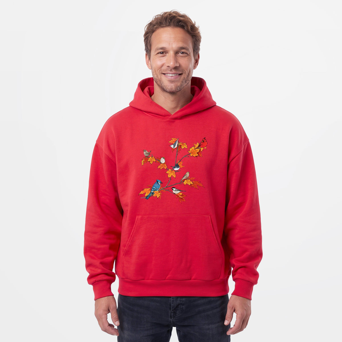 Autumn Backyard Birds  - Statement Midweight Hoodie
