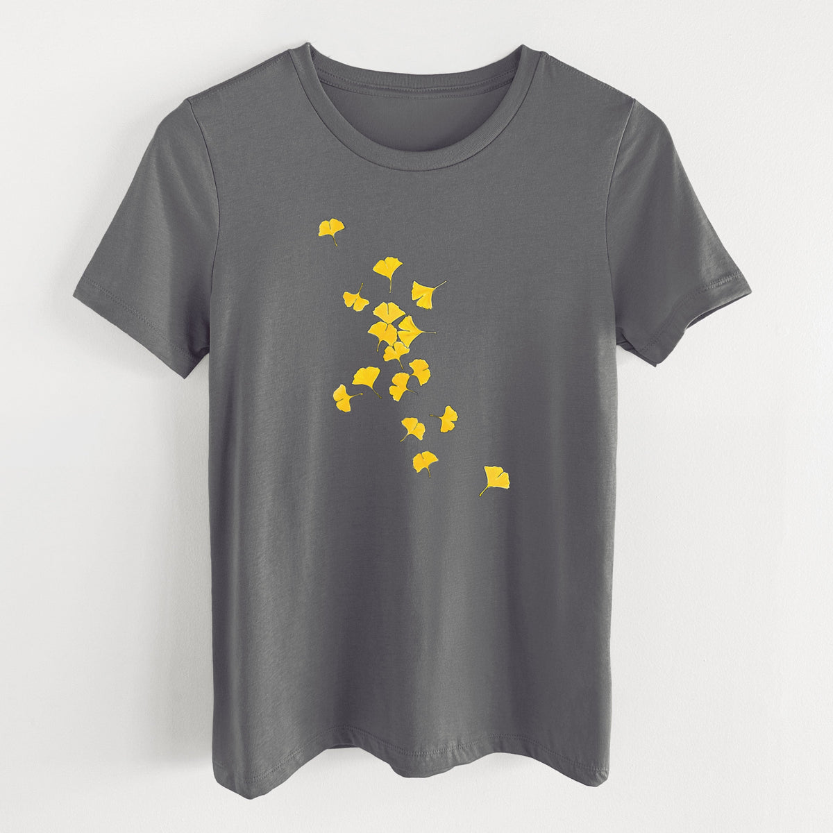 Falling Ginkgo Leaves - Women's Lightweight Relaxed Fit 100% Cotton Crewneck