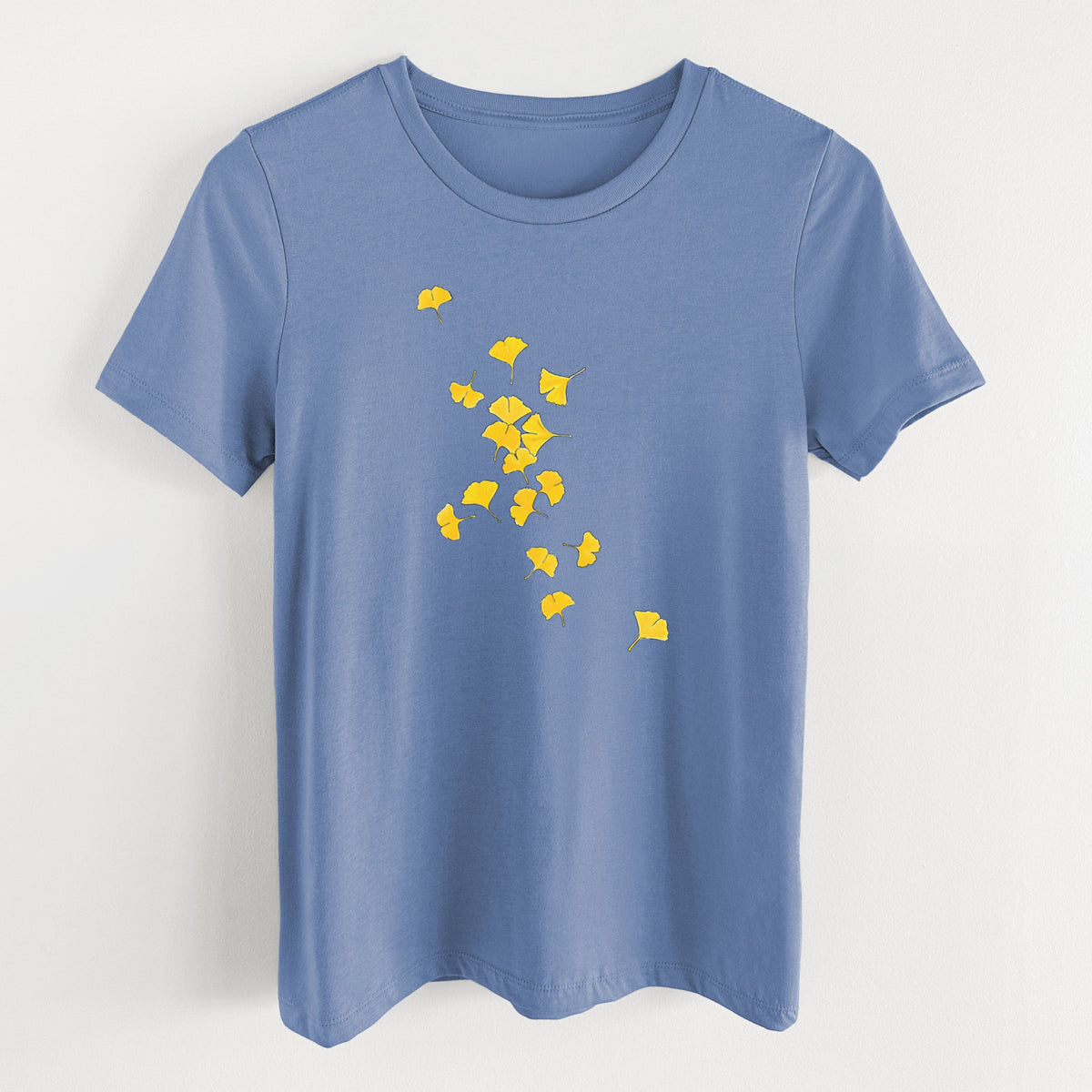 Falling Ginkgo Leaves - Women's Lightweight Relaxed Fit 100% Cotton Crewneck