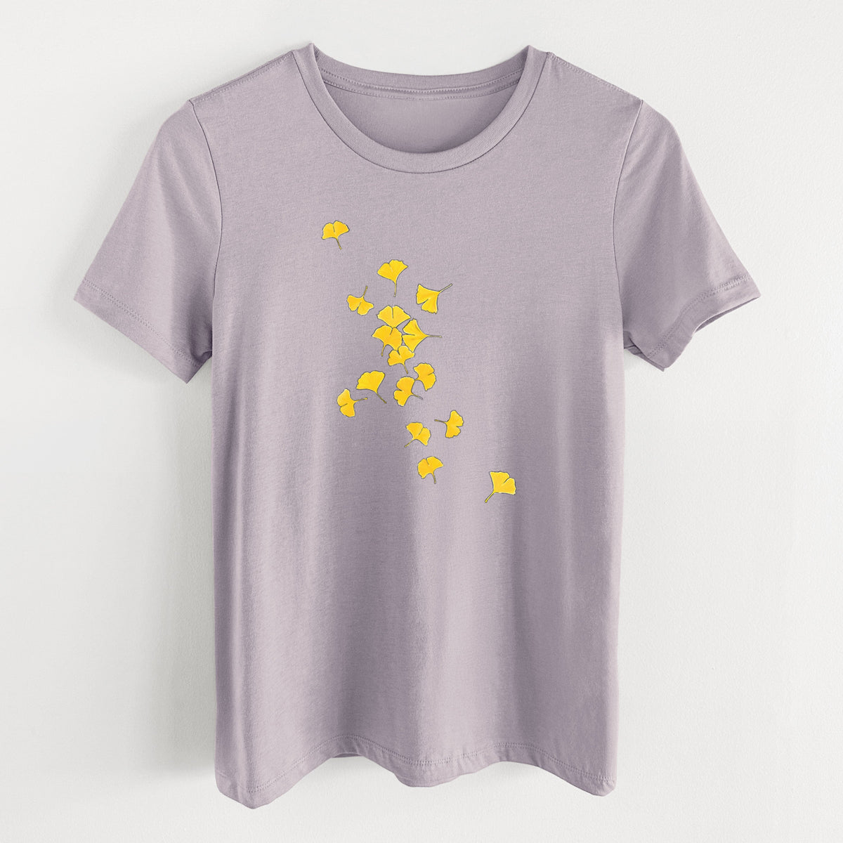 Falling Ginkgo Leaves - Women's Lightweight Relaxed Fit 100% Cotton Crewneck