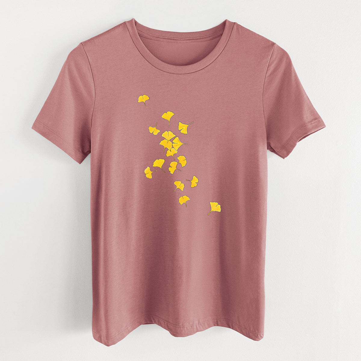 Falling Ginkgo Leaves - Women's Lightweight Relaxed Fit 100% Cotton Crewneck