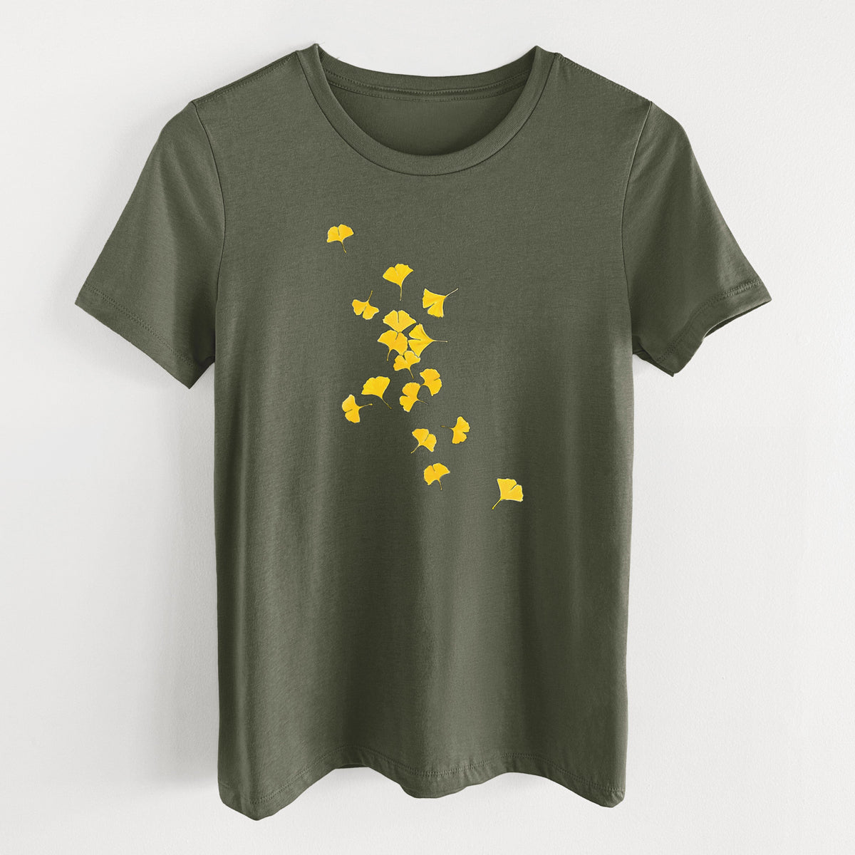 Falling Ginkgo Leaves - Women's Lightweight Relaxed Fit 100% Cotton Crewneck