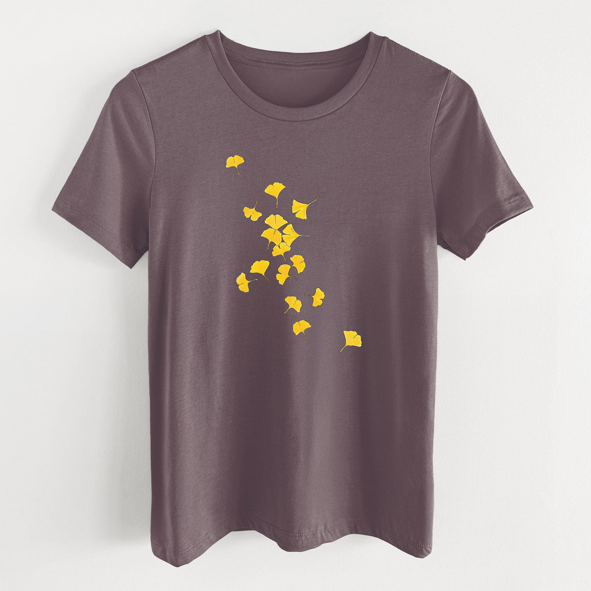 Falling Ginkgo Leaves - Women's Lightweight Relaxed Fit 100% Cotton Crewneck