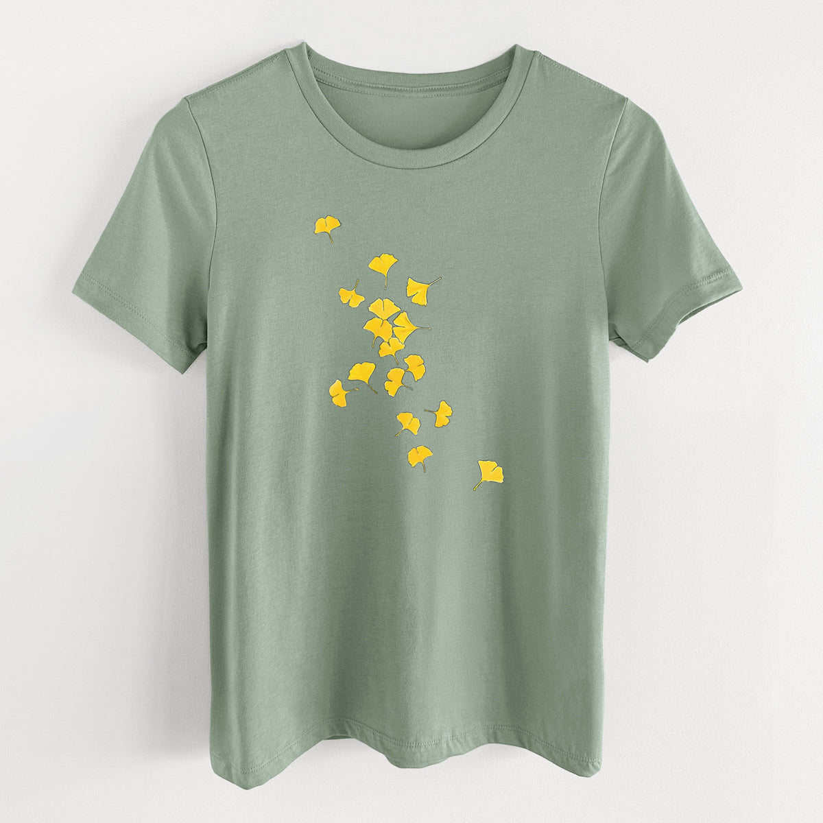 Falling Ginkgo Leaves - Women's Lightweight Relaxed Fit 100% Cotton Crewneck