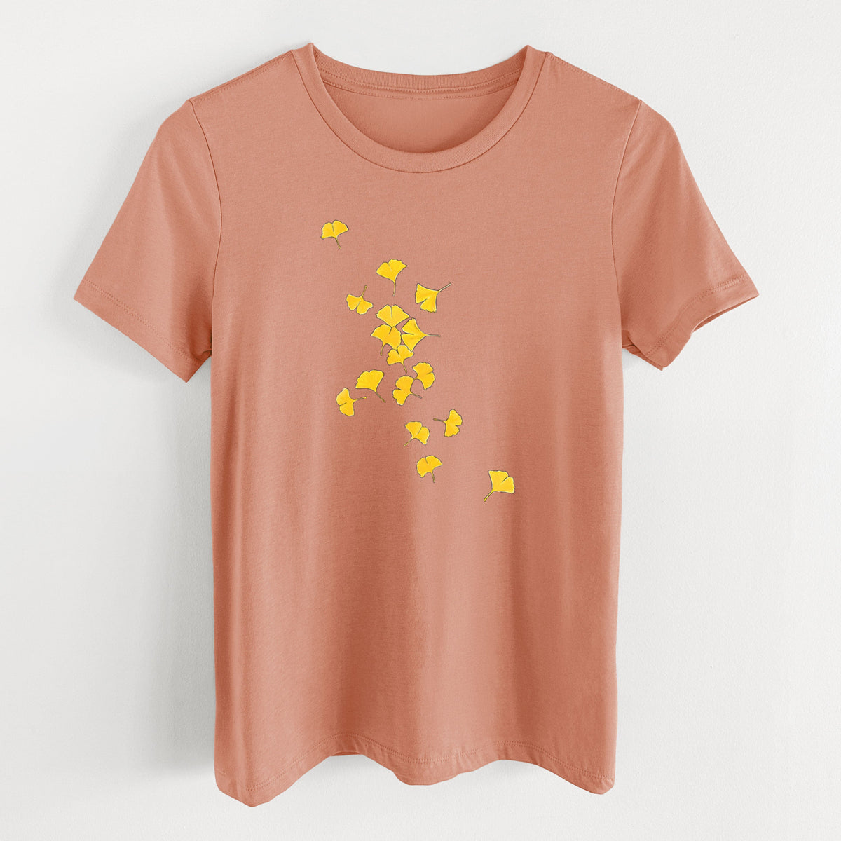 Falling Ginkgo Leaves - Women's Lightweight Relaxed Fit 100% Cotton Crewneck