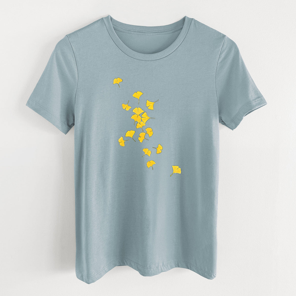 Falling Ginkgo Leaves - Women's Lightweight Relaxed Fit 100% Cotton Crewneck