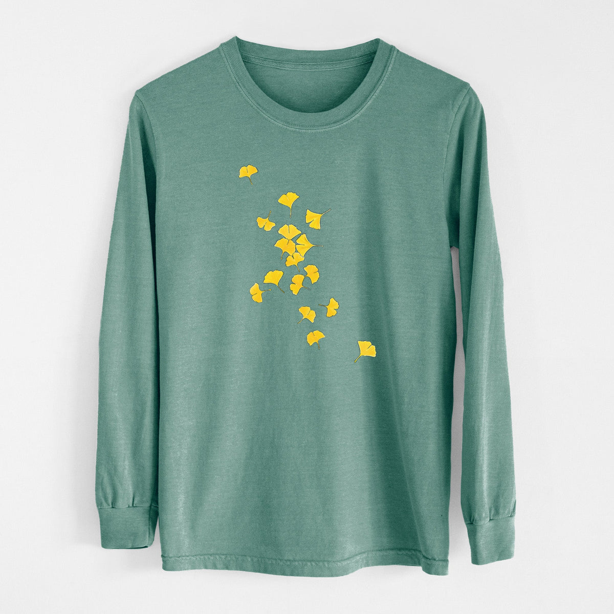 Falling Ginkgo Leaves - Unisex Comfort Colors 100% Cotton Long Sleeve