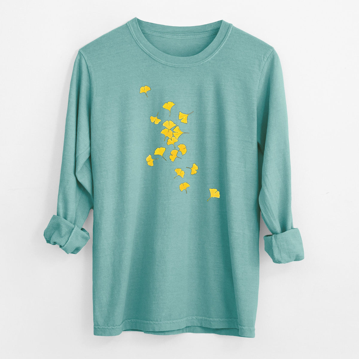 Falling Ginkgo Leaves - Unisex Comfort Colors 100% Cotton Long Sleeve