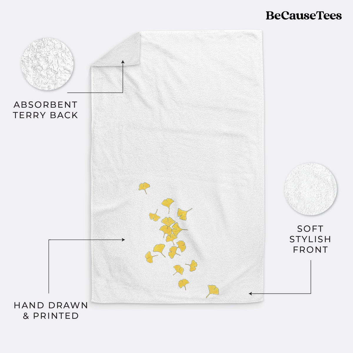 Falling Ginkgo Leaves Premium Hand Towel