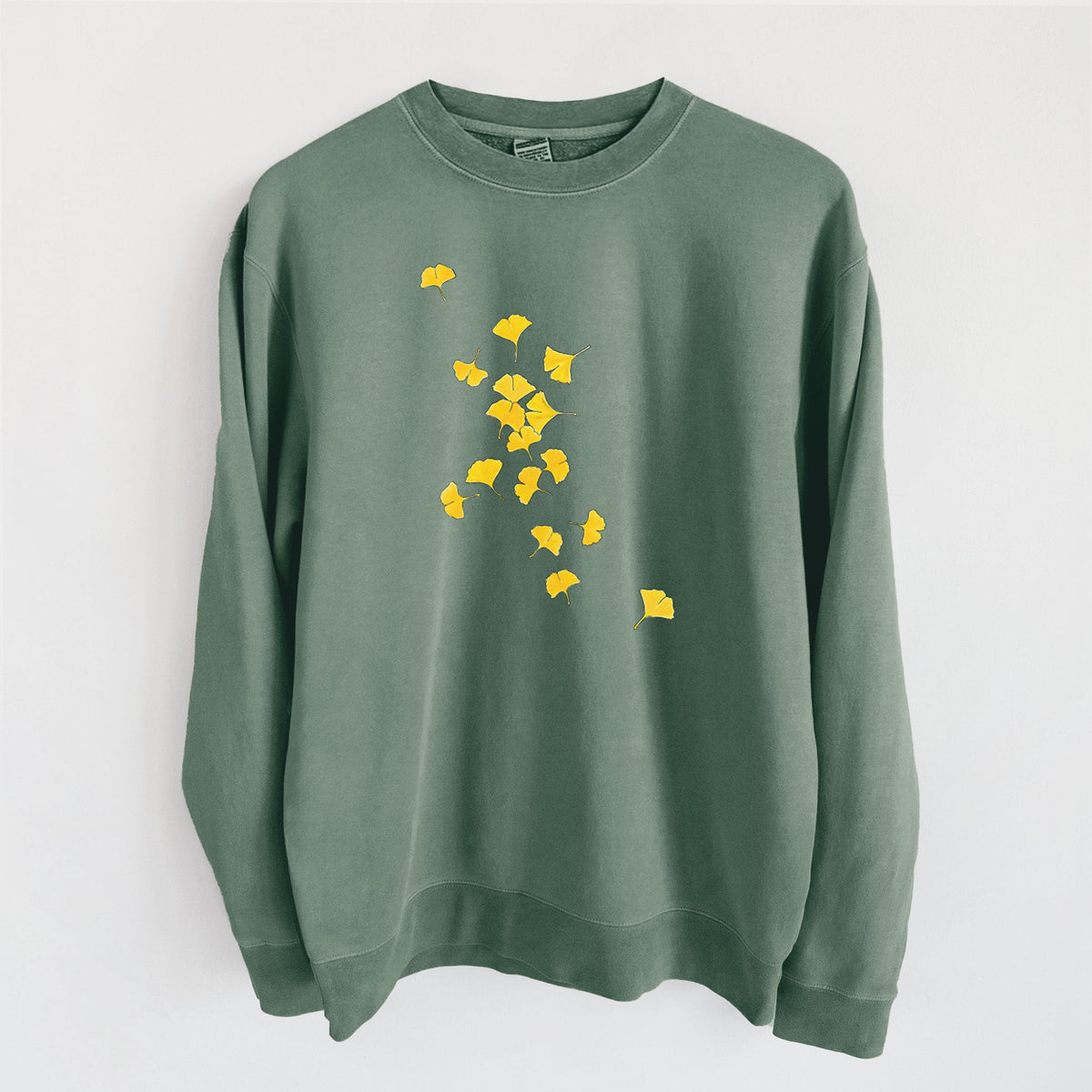 Falling Ginkgo Leaves - Unisex Pigment Dyed Crew Sweatshirt