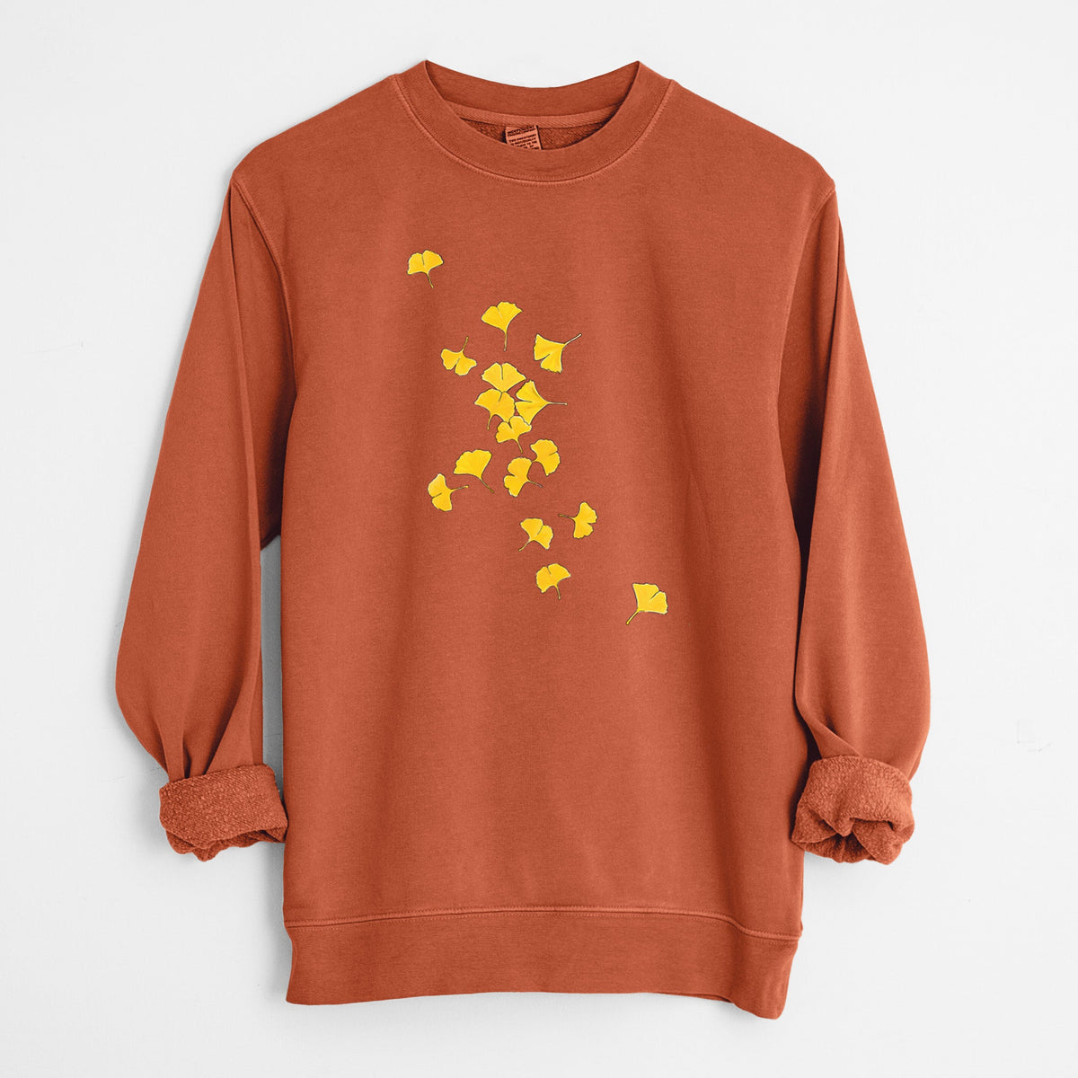 Falling Ginkgo Leaves - Unisex Pigment Dyed Crew Sweatshirt