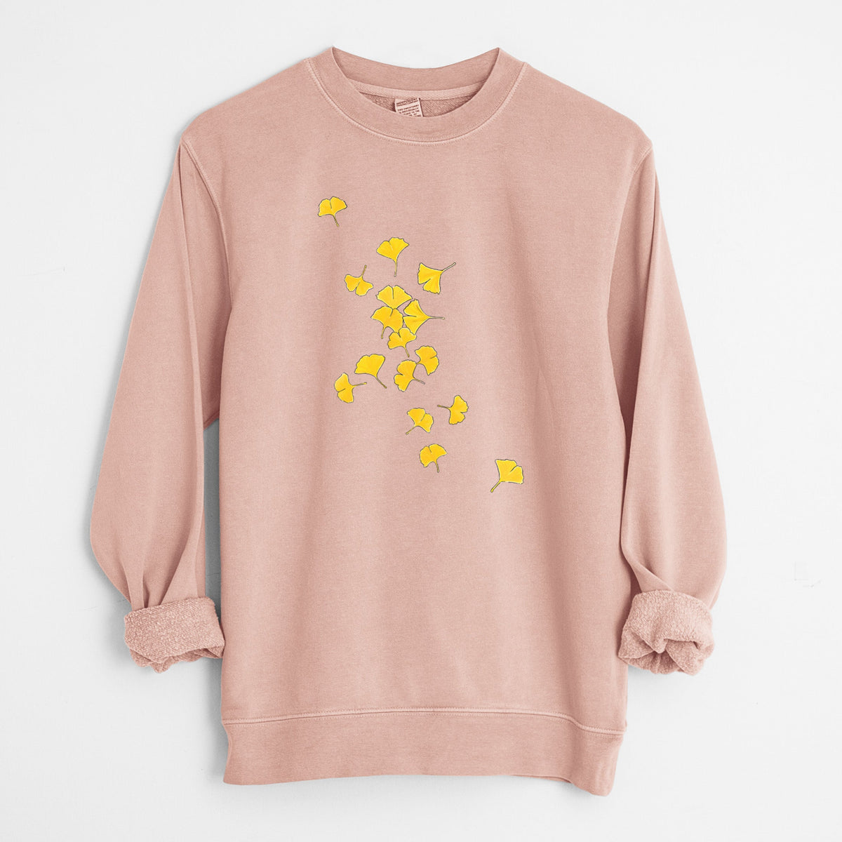 Falling Ginkgo Leaves - Unisex Pigment Dyed Crew Sweatshirt
