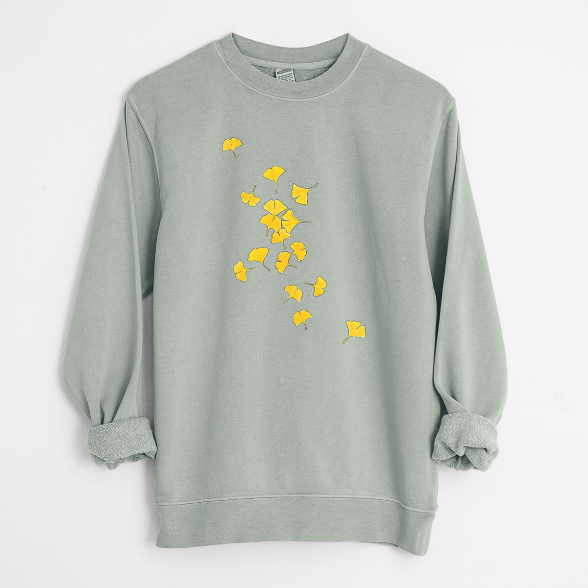 Falling Ginkgo Leaves - Unisex Pigment Dyed Crew Sweatshirt