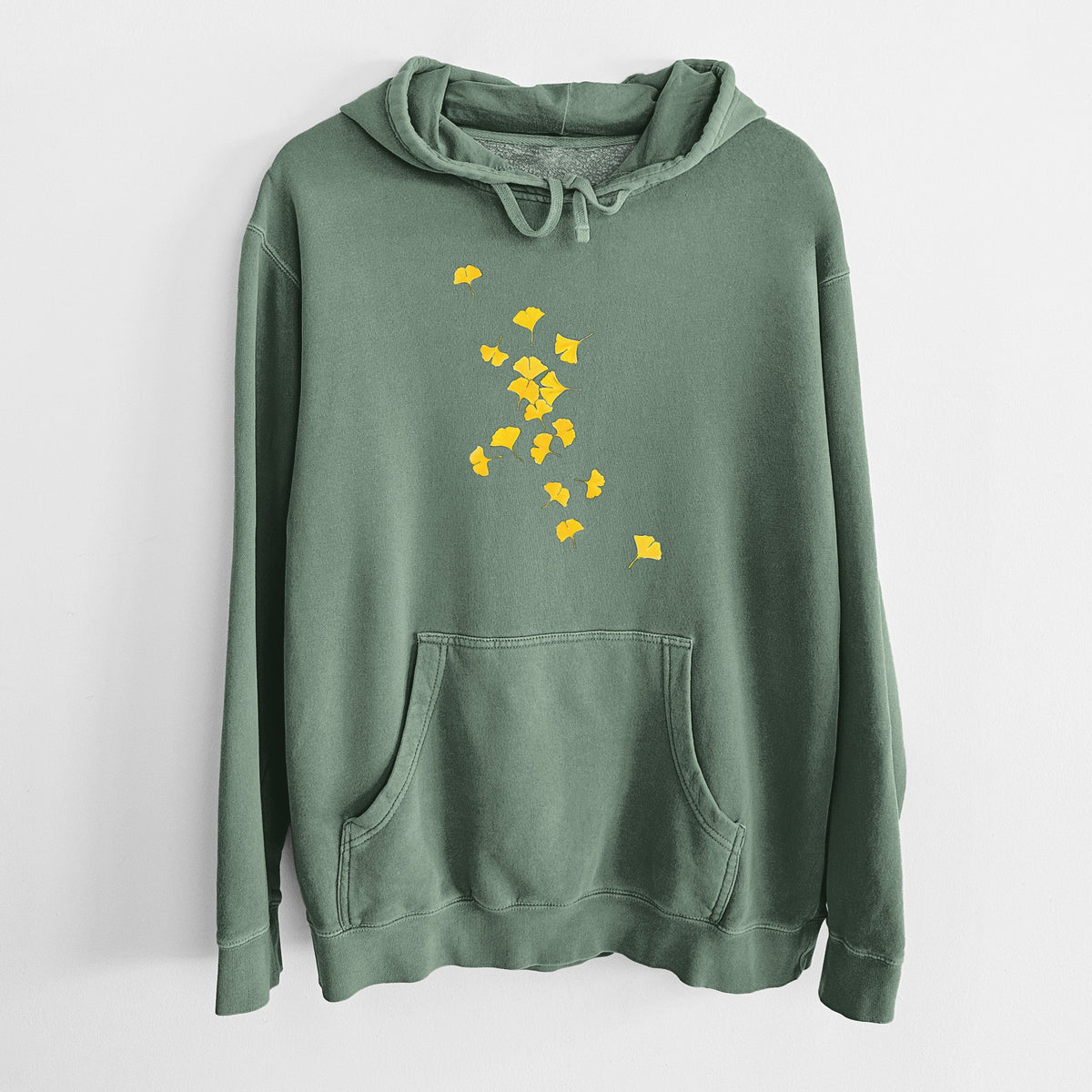 Falling Ginkgo Leaves - Unisex Pigment Dyed Hoodie
