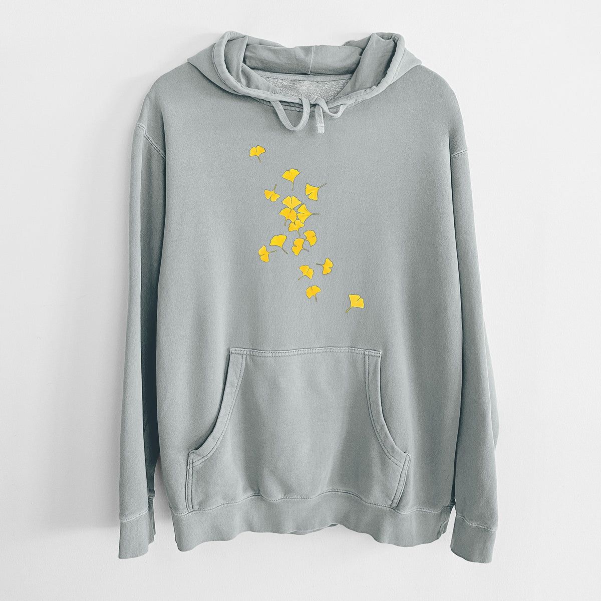 Falling Ginkgo Leaves - Unisex Pigment Dyed Hoodie