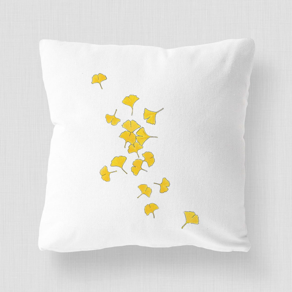 Falling Ginkgo Leaves - Throw Pillow Cover