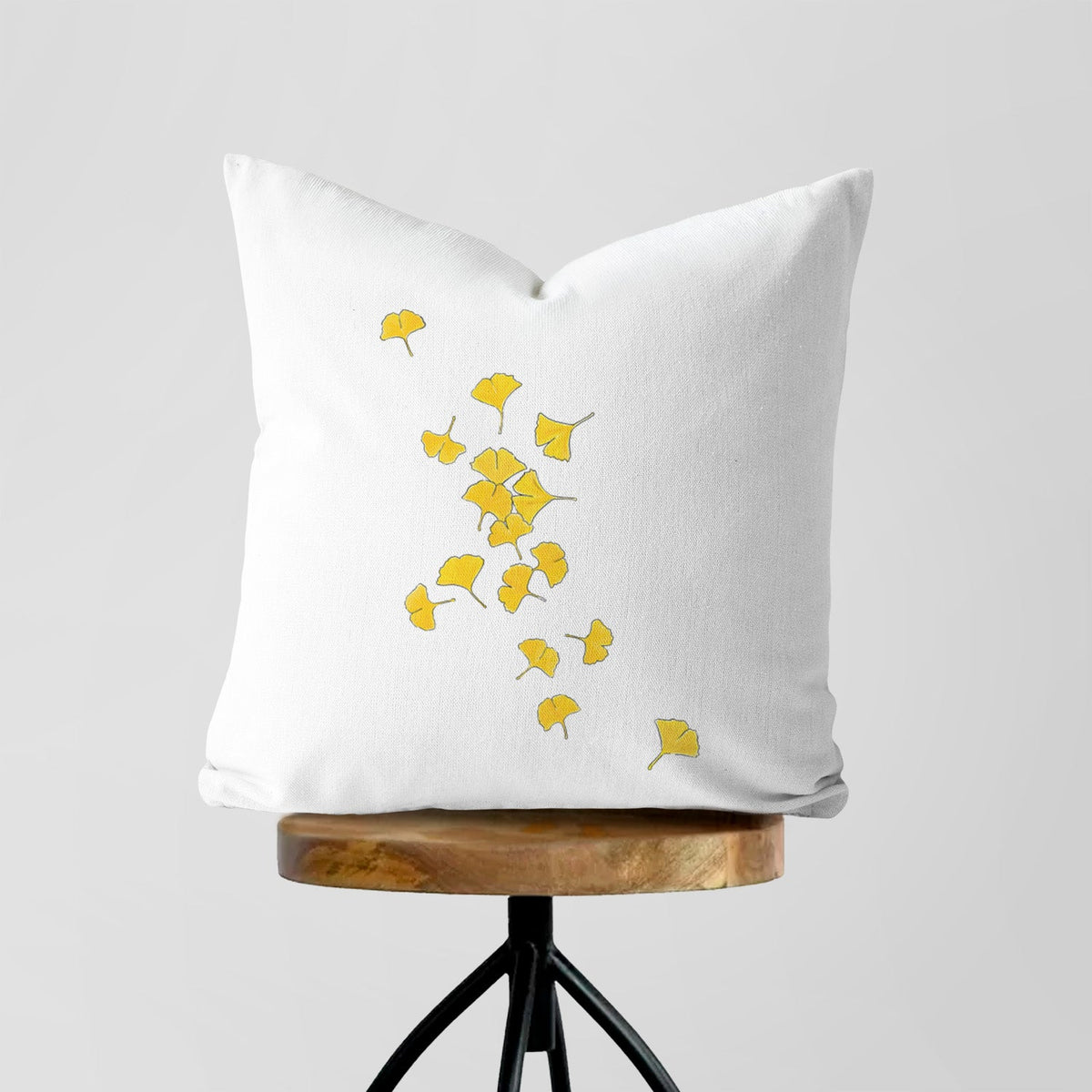 Falling Ginkgo Leaves - Throw Pillow Cover