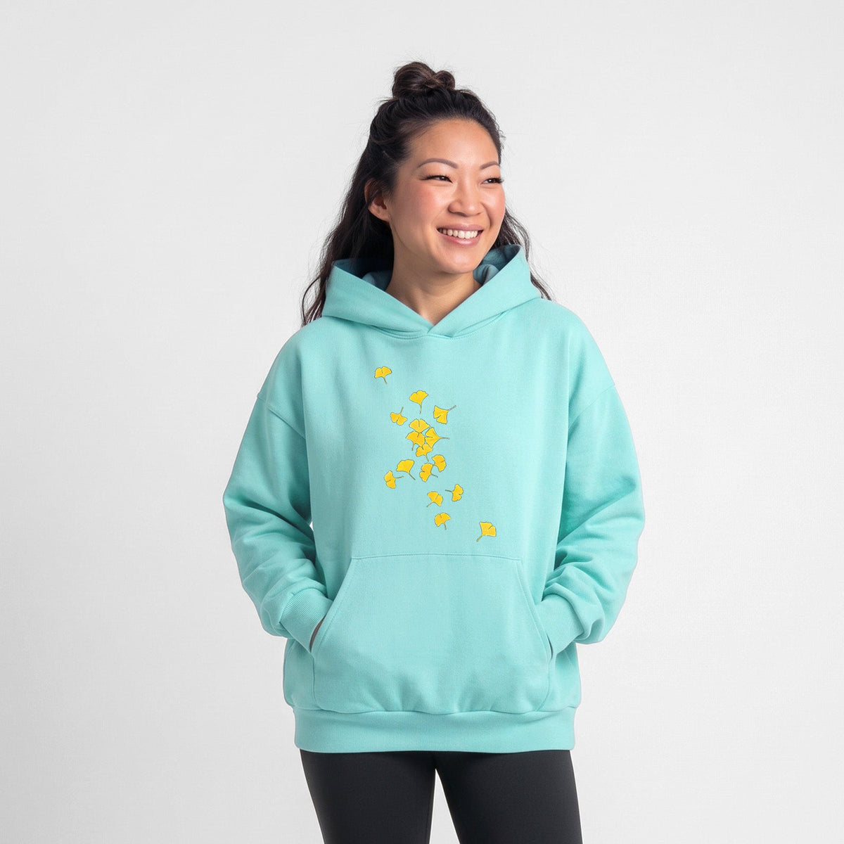 Falling Ginkgo Leaves  - Statement Midweight Hoodie