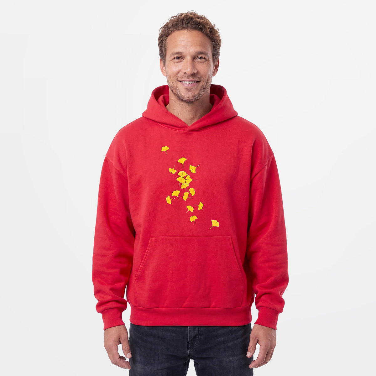 Falling Ginkgo Leaves  - Statement Midweight Hoodie