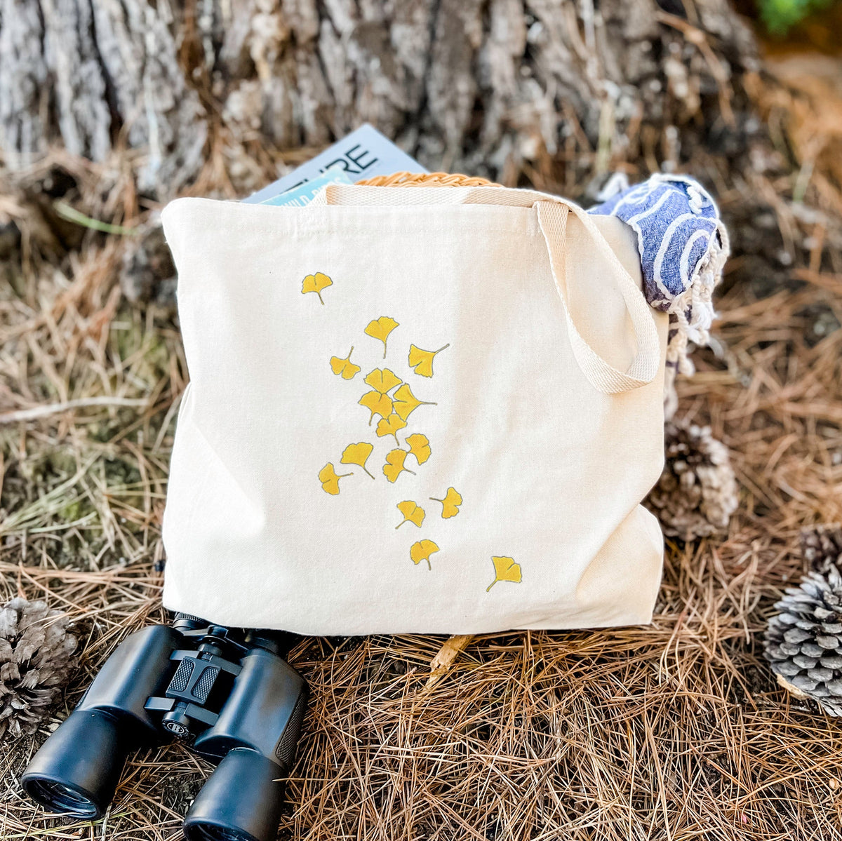 Falling Ginkgo Leaves - Tote Bag