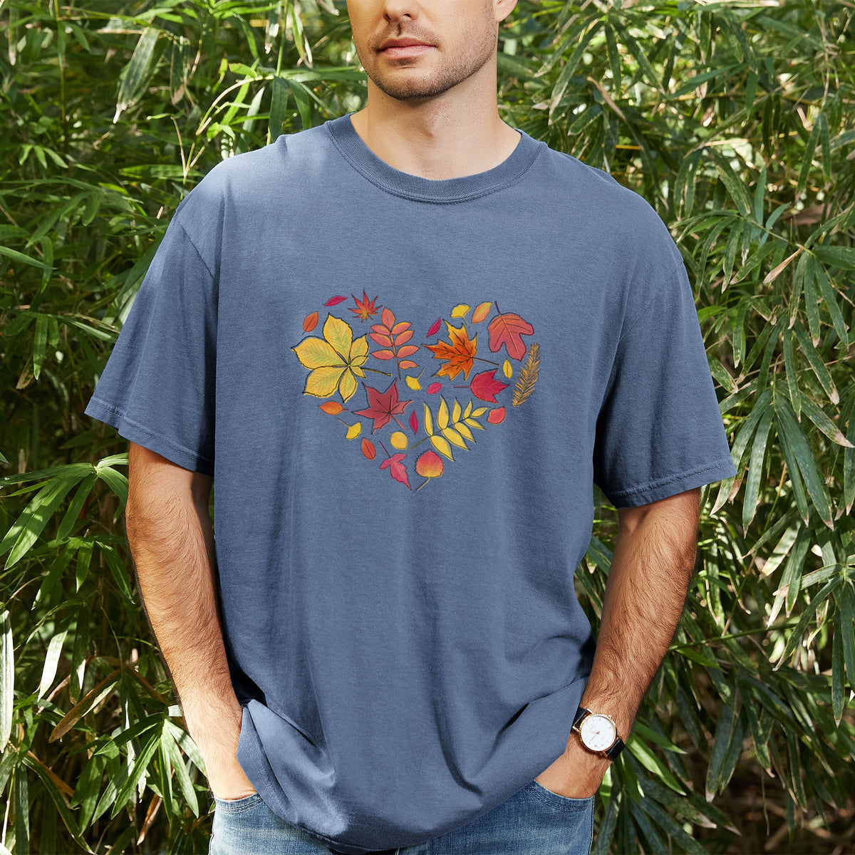 Vibrant Fall Heart - Unisex Comfort Colors Garment-Dyed Heavyweight T-shirt
