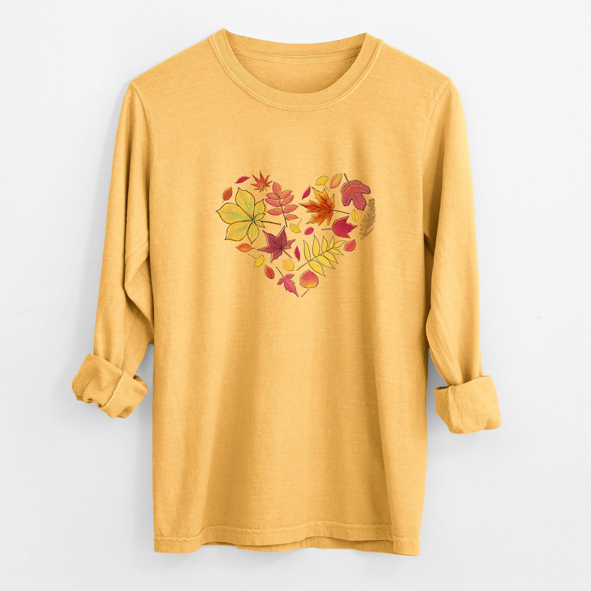Vibrant Fall Heart - Unisex Comfort Colors 100% Cotton Long Sleeve