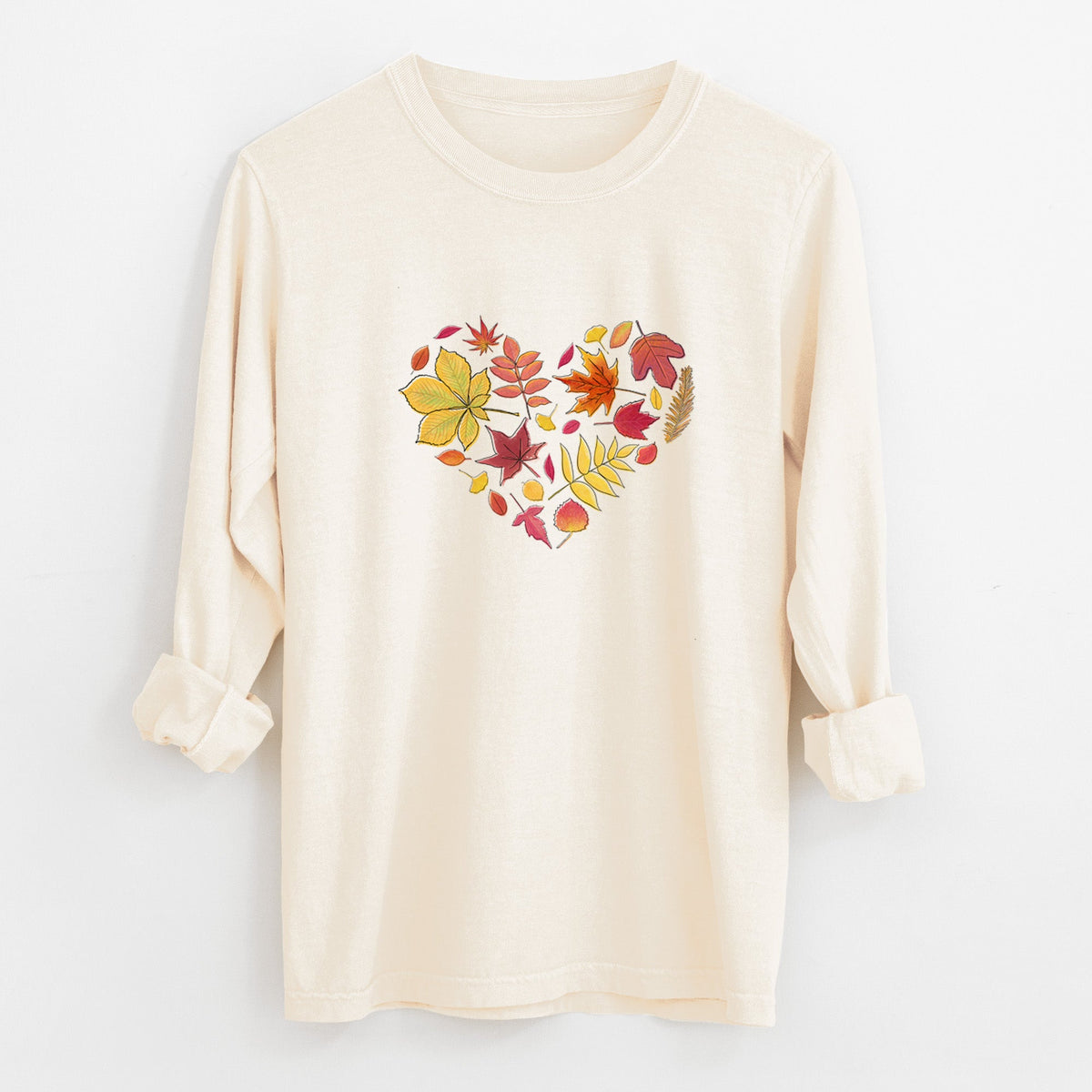 Vibrant Fall Heart - Unisex Comfort Colors 100% Cotton Long Sleeve