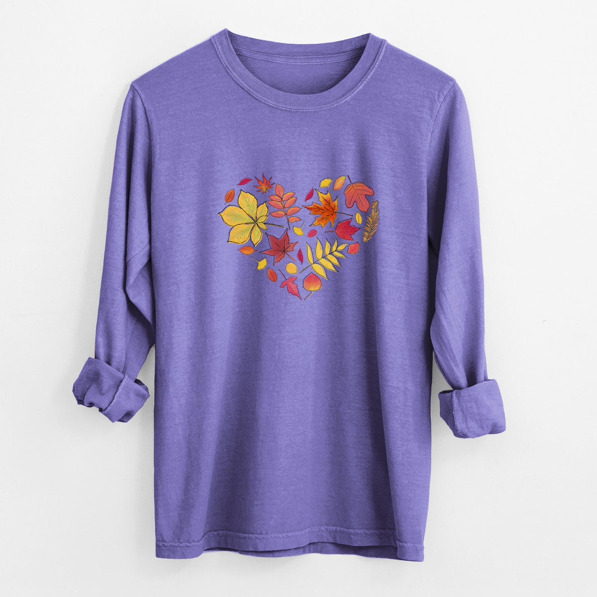 Vibrant Fall Heart - Unisex Comfort Colors 100% Cotton Long Sleeve