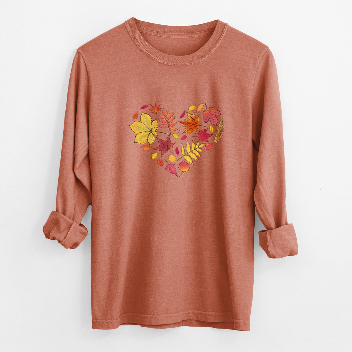 Vibrant Fall Heart - Unisex Comfort Colors 100% Cotton Long Sleeve